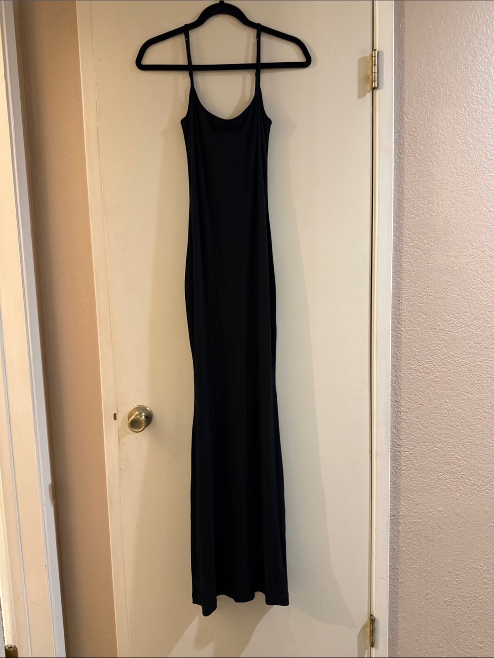 SKIMS Soft Lounge Long Slip Dress Onyx Black Size Large